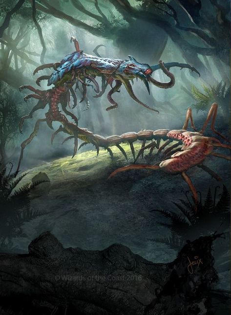 Giant Centipede Mtg Art, Beast Creature, Dark Artwork, Creature Artwork, Fantasy Beasts, Alien Concept Art, 다크 판타지, Monster Concept Art, Alien Creatures