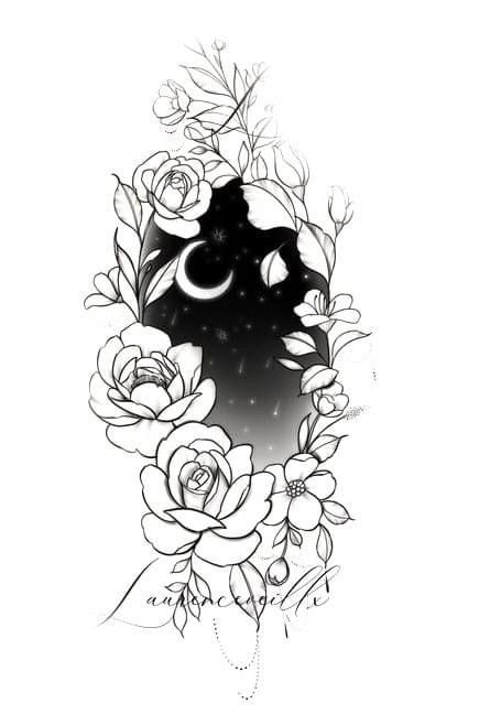 Arm Tattoo Coverup For Women, Witchy Cover Up Tattoos, Thigh Tattoos Cover Up, Pretty Cover Up Tattoos For Women, Moon Tattoo Cover Up, Round Cover Up Tattoo, Large Tattoo Cover Up Ideas For Women, Moon Cover Up Tattoo, Space Flower Tattoo