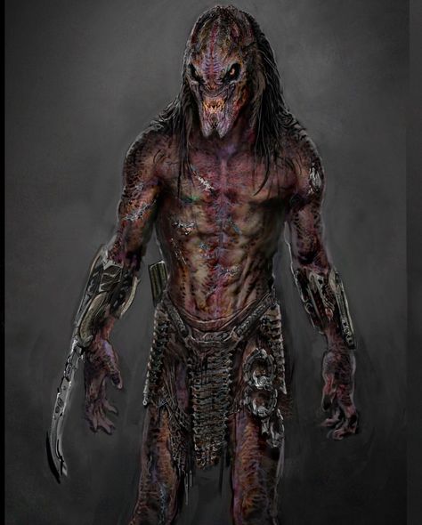 Prey Concept Artist Michael Vincent Shares Feral Predator Color Schemes, Anatomical Ideas, & Weaponry - Alien vs. Predator Galaxy Yautja Art, Demon Ideas, Feral Predator, Predators Film, Vincent Art, Alien Predator, Predator Artwork, Predator Alien Art, Predator Movie