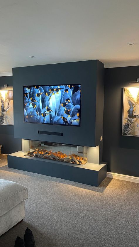 Feature Wall Living Room, Fireplace Tv Wall, Modern Tv Wall, Living Room Tv Unit Designs, Living Room Tv Unit, Tv Wall Decor, Living Room Decor Fireplace, Tv Wall Design, Home Fireplace