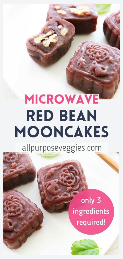 Red Bean Mochi Recipe, Easy Cheesecake Filling, Red Bean Dessert, Snowskin Mooncake, Chinese Dessert Recipes, Rice Flour Recipes, Mooncake Recipe, Sweet Red Bean Paste, Mochi Recipe