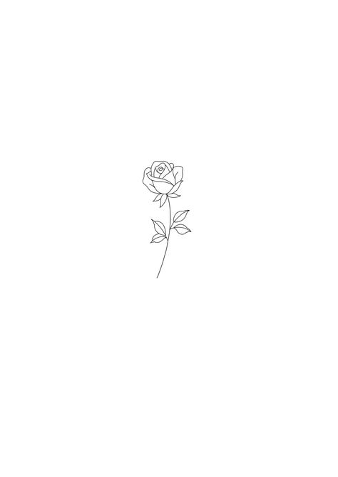 Mini Rose Tattoo, Rose Outline Drawing, Rose Outline, Magic Runes, White Ink Tattoo, Small Pretty Tattoos, Writing Tattoos, Dainty Tattoos, Spine Tattoos