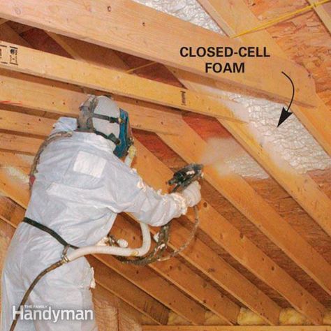 Cathedral Ceiling Insulation, Diy Spray Foam Insulation, Spray Foam Insulation Kits, Finished Attic, Ceiling Insulation, Attic Ventilation, Attic Insulation, Attic Conversion, Attic Room