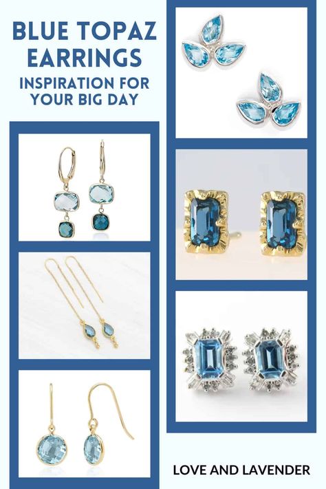 Find out everything you need to know about selecting a pair of beautiful blue topaz earrings for your wedding day in this article. Don't miss it here! #bluetopaz #bluetopazaearrings #weddingearring #weddingjewelry Blue Gemstone Earrings, Blue Topaz Jewelry, Blue Topaz Earrings, Earrings Inspiration, Sparkle Earrings, Small Earrings Studs, Leverback Earrings, Topaz Earrings, Swiss Blue Topaz