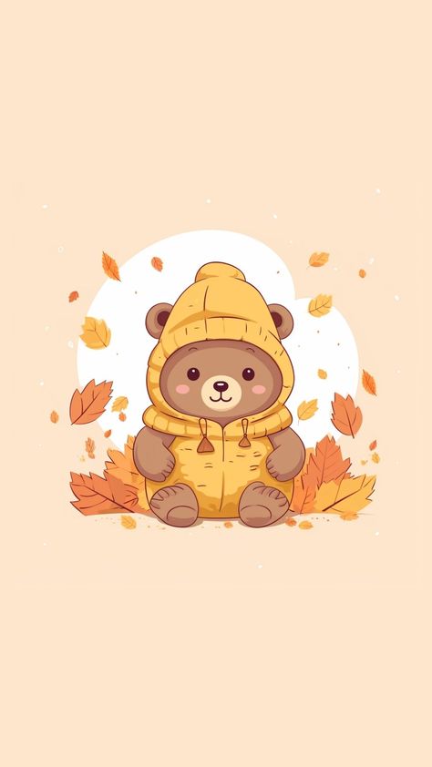 100 Kawaii Fall Wallpapers: Embrace Autumn - Crafty Cici Joy Fall Like Wallpaper, Atum Background, Kawaii Fall Wallpaper Aesthetic, Kawaii Fall Aesthetic, Fall Kawaii Art, Cute Wallpapers Autumn, Halloween Theme Art, Fall Kawaii Wallpaper, Hello Autumn Illustration