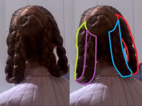 The Empire Strikes Back: Bespin/Cloud City: Leia Hairstyle – DIY The Galaxy Of Star Wars Princess Leia Braids, Princess Leia Hairstyles, Starwars Hairstyles, Princess Leia Hair Tutorial, Bespin Cloud City, Edge Outfits, Leia Bespin, Leia Skywalker, Alien Clothing