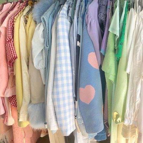 Danish Aesthetic, Pastel Danish, Danish Pastel Aesthetic, Clothes Racks, Looks Pinterest, Catty Noir, Pastel Room, Danish Pastel, Rainbow Aesthetic