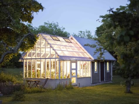 Want to Attach a Greenhouse to Your House? Here's What You Need to Know First Greenhouse Goals, Serre Diy, Diy Greenhouses, Green House Design, Greenhouse Shed, Build A Greenhouse, Home Greenhouse, Backyard Greenhouse, Wooden Greenhouses