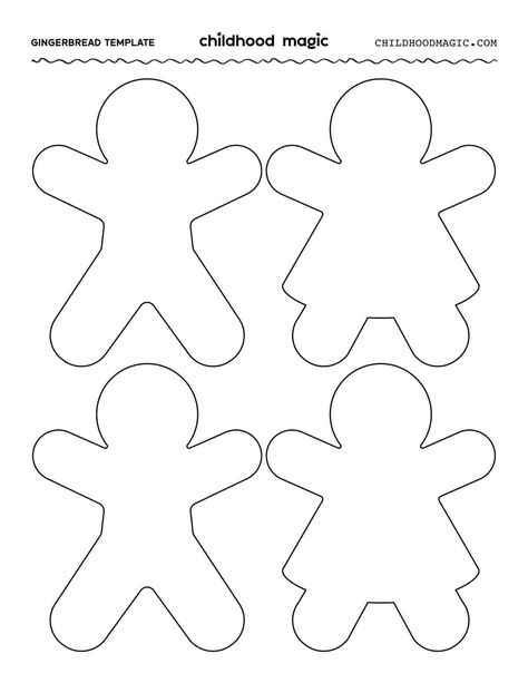 Gingerbread Man Template - Free Printable - Childhood Magic Thanksgiving Placemats Kids, Free Printable Gingerbread Man, Gingerbread Man Printable, Gingerbread Man Free, Gingerbread Man Template, Gingerbread Man Crafts, Christian Christmas Decorations, Gingerbread Man Activities, Gingerbread House Template