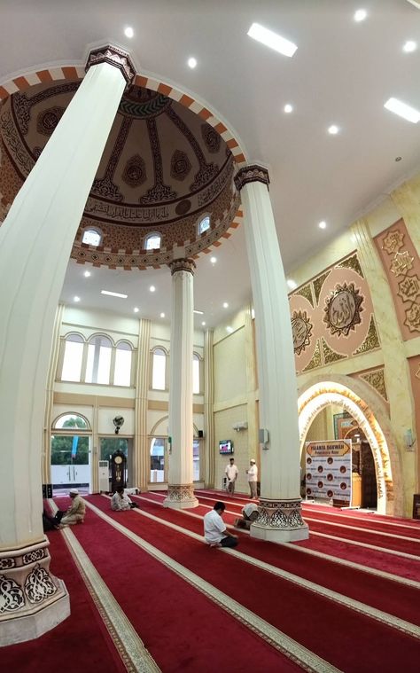 View of prayer hall, Red Mount Mosque, Pekanbaru, Riau, Indonesia. Pekanbaru, Indonesia, Red