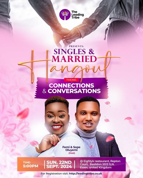 Singles & Married hangout @theleadingtribe We make eye-catching and visually appealing designs at affordable prices. Send a DM. #relationship #churchpost #flyerdesign #churchflyers #gospelflyers #fyp #multigraphicshub #photoshop #healthyrelationship #churchdesigns #graphicsdesign #flyers #posters Relationship Seminar Flyer Design, Relationship Flyer Design, Single Mingle, Church Media Design, Church Graphic Design, Creative Poster, Creative Poster Design, Social Media Design Graphics, Design Graphics