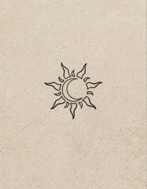 Sonne Mond Tattoo, Sun And Moon Minimalist, Tattoo Sonne, Luna Tattoo, Maching Tattoos, Uncharted Game, Moon Sun Tattoo, Different Drawing Styles, Sun Tattoo Designs