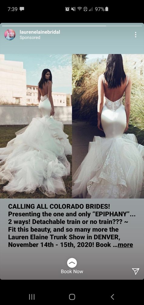 Lauren Elaine Bridal, Detachable Train, Epiphany, One Shoulder Wedding Dress, Wedding Dress, Beauty