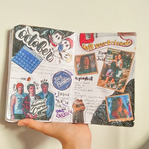 Series Journal Ideas, Julie And The Phantoms Fanart, Visual Journal Ideas, Journaling Page Ideas, Fan Journal, Series Journal, Movie Journal, Scrapbook Box, Film Journal