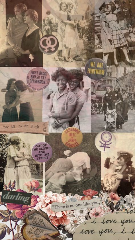 #vintagelesbians #vintageaesthetic #lesbianpride #lesbiancouple #lesbianaesthetic #oldaesthetic #vintageshuffle #lgbtq #queer #queerhistory Queer Culture Aesthetic, Queer Cottagecore, Queer Collage, Campaign Moodboard, Lesbian Culture, Queer Couples, Queer Culture, Out Of The Closet, Queer Art