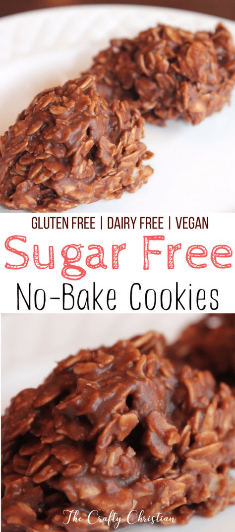 No Bake Cookies With Maple Syrup, Sugar Free No Bake Cookies, Cacao Oatmeal, Sugar Free Cookie Recipes, Sugar Free Desserts Easy, No Sugar Desserts, Sugar Free Snacks, Low Sugar Desserts, Sugar Free Baking