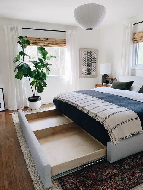 A Review with Room & Board California King Bed Frame With Drawers, King Storage Platform Bed, California King Storage Bed, Storage Queen Bed Frame, Queen Bed Frame With Storage Drawers, King Bed With Drawers Underneath, Drawer Bed Frame, Diy Upholstered Storage Bed, Bed Frames With Storage Underneath