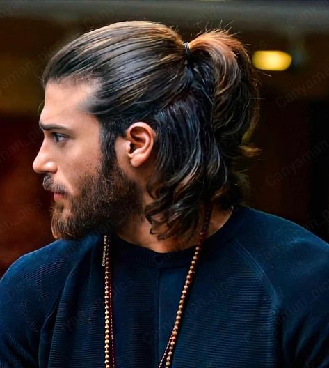 Can Yaman Pics✨ on Instagram: “🍯🖤 CAN YAMAN 🖤🍯 #canyaman #candivit @canyaman ∘ ∘ ∘ ∘ ∘ ∘ ∘ ∘ ∘ ∘ ∘ ∘ ∘ ∘ ∘ ∘ ∘…” Can Yaman Long Hair, Can Yaman Hairstyle, Mens Ponytail, Long Curly Hair Men, Long Beard Styles, Mens Hairstyles With Beard, Johnny Bravo, Men Hairstyle, Mens Hairstyles Medium