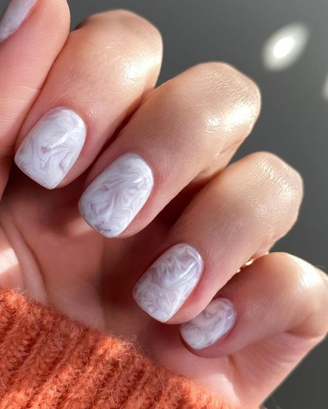 Milky Swirl Nails, Milky White Swirl Nails, White Swirl Nails, Swirl Nails, London Fields, Gel Polish Manicure, London Nails, London Artist, Instyle Magazine