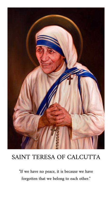 Saint Teresa of Calcutta, aka Mother Teresa, was a woman of God who dedicated her life to serve the poor. She radiated Gods eternal peace and never let the evils of life break her joy. Saint Teresa of Calcutta, pray for us❤️ St Theresa Calcutta, St Mother Teresa Of Calcutta, St Teresa Of The Andes, St Teresa Of Avila Quotes, Saint Teresa Benedicta Of The Cross, Missionaries Of Charity, Saint Teresa Of Calcutta, World Youth Day, Queen Of The South