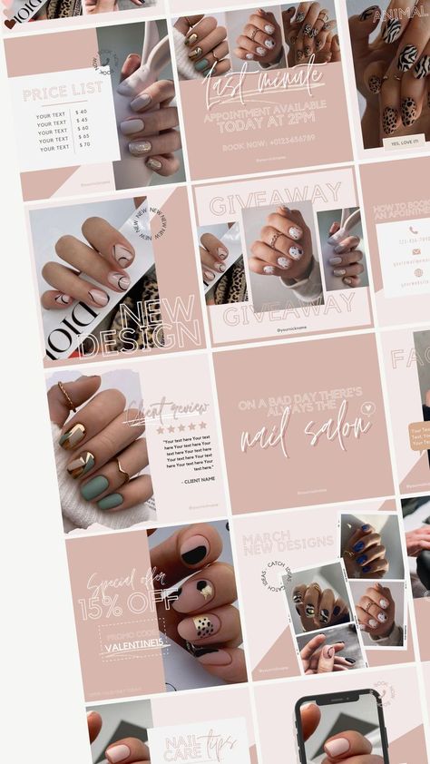 Nail Tech Instagram Post Templates for your beauty business! Are you a nail artist looking to improve your Instagram branding?
ByAKDesigns Canva templates are a great way to make your nail business stand out! Nail Salon Nails, Nails Technician, Nail Tech Instagram, Tech Instagram Post, Pinterest Tutorial, Makeover Studio, Instagram Feed Planner, Pin Template, Facebook Post Template