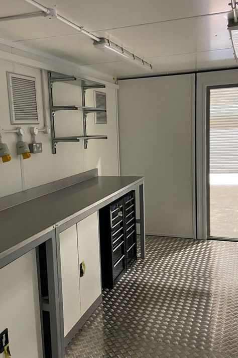 Container Factory, Shipping Container Kitchen, Container Concept, Container Workshop, Shipping Container Workshop, Shipping Container Sheds, Cargo Home, Container Company, Prefabricated Building