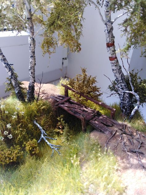 Diorama Nature, N Scale Train Layout, Clay Animation, Fake Trees, Landscape Model, Model Tree, Model Train Scenery, Wargaming Terrain, Creative Arts And Crafts