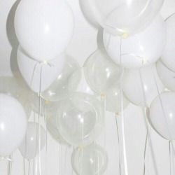 White Balloons, White Aesthetic, Floating, Balloons, White