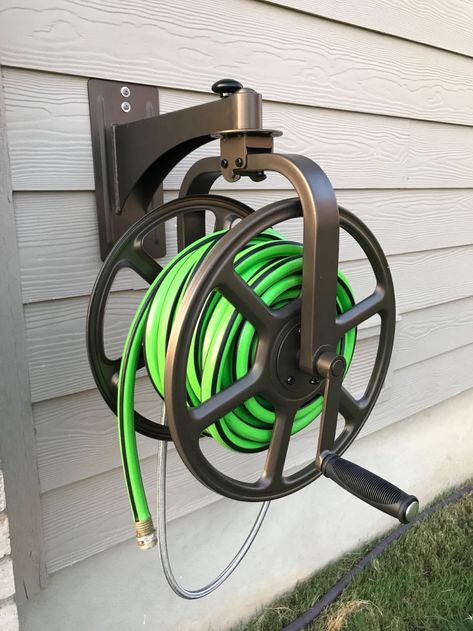 AmazonSmile: Liberty Garden 710 Navigator Rotating Garden Hose Reel, Holds 125-Feet of 5/8-Inch Hose - Bronze : Everything Else Water Hose Holder, Dream Garden Backyards, Garden Hose Storage, Liberty Garden, Outdoor Garden Storage, Modern Water Feature, Pools For Small Yards, Front Lawn Landscaping, River Rock Garden