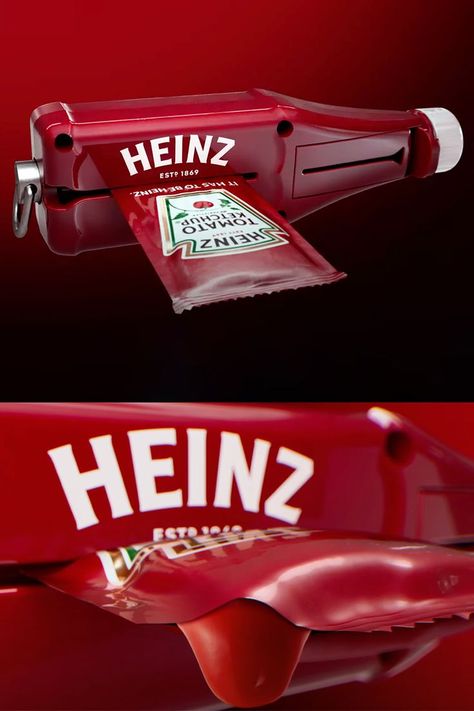 This pocket-sized packet tool looks like a tiny Heinz Ketchup bottle and has a built-in corner cutter to open packets with ease and a roller to squeeze out and extract every last drop of sauce inside. Ketchup Packet, Ketchup Packets, Heinz Ketchup, Green Giant, Squeeze Bottles, Ketchup Bottle, Ketchup, Candy Bar, Board Games