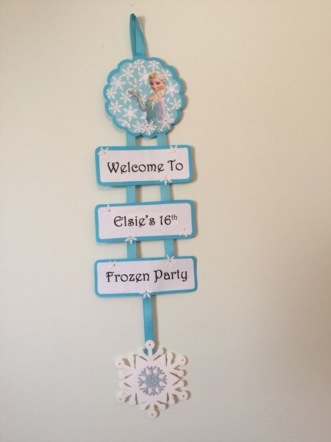 Welcome sign Frozen Birthday Sign, Elsa Cake Frozen, Frozen Birthday Party Decorations, Frozen Party Decorations, Frozen Invitations, Disney Frozen Birthday Party, Frozen Kids, Disney Frozen Birthday, Frozen Pictures