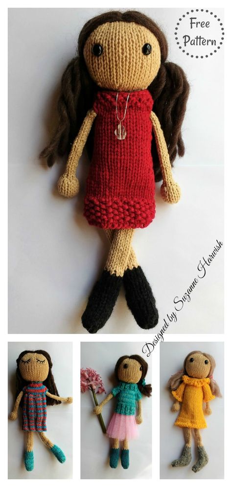 Adorable Doll Free Knitting Pattern and Paid - Page 2 of 2 Knitting Dolls Free Patterns, Annabelle Doll, Knitted Dolls Free, Knitting Doll, Knit Doll, Knitted Doll Patterns, Hand Knit Doll, Knitted Toys Free Patterns, Doll Patterns Free