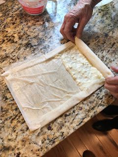 Grandma Hiller's Cheese Strudel Recipe......well, sort of. — Tree of Many Leaves Cottage Cheese Strudel, Strudel Dough Recipe, Cheese Strudel Recipe, Streudel Recipe, Bohemian Recipes, Slovenian Recipes, Apple And Cheese, Philo Dough, German Cheese