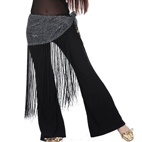 Belly Dance Gypsy Tribal Hip Scarf Latin Tassels Fringe Belt Ballroom Sexy Hip Scarves Black >>> To view further for this item, visit the image link. Dance Wear Practice, Belly Dance Hip Scarf, Scarf Skirt, Skirt Waistband, Sari Skirt, Hip Scarf, Dance Outfits Practice, Dance Clothing, Practice Wear