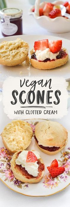 Scones And Clotted Cream, Healthy Vegan Dessert, Vegan Afternoon Tea, Patisserie Vegan, Vegan Scones, Coconut Dessert, Festive Food, Vegan Cakes, Brownie Desserts