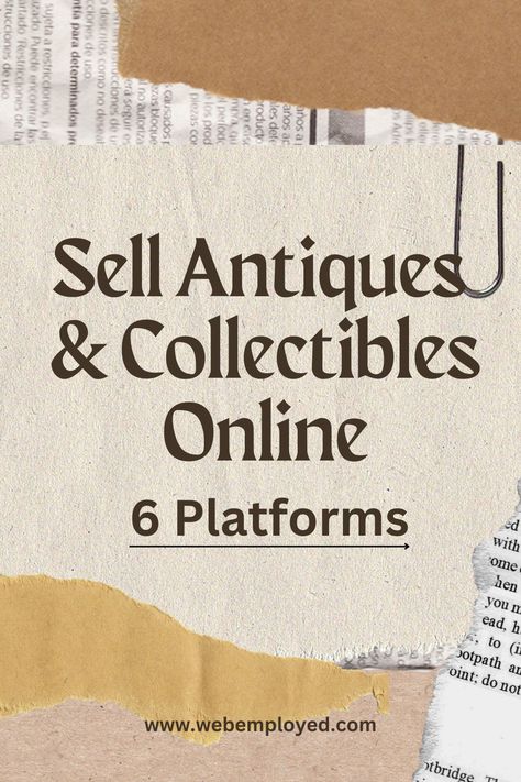 Guide that explains how to make money online by selling off old stuff like antiques and collectibles on these platfroms How To Sell Antiques, Starting Etsy Shop, Things To Make And Sell, Antiques Value, Typing Jobs From Home, Starting An Etsy Business, Antique Appraisal, Earn Money Online Free, Reselling Business