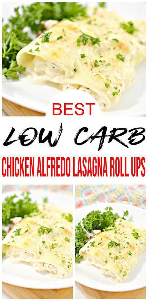 gluten free Chicken Alfredo Lasagna Roll Ups with keto pasta noodles for low carb ketogenic diet Lasagna Roll Ups Easy, Pasta Roll Ups, Chicken Alfredo Roll Ups, Chicken Alfredo Lasagna Rolls, Chicken Alfredo Lasagna Roll Ups, Low Carb Chicken Alfredo, Alfredo Lasagna Roll Ups, Alfredo Roll Ups, Alfredo Lasagna Rolls