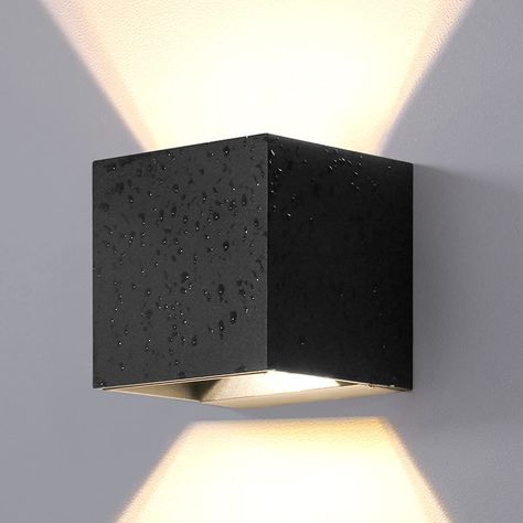 DAWALIGHT Outdoor Wall Lights 12W 3000K Warm White LED Up and Down Wall Light IP65 Waterproof Modern Square Adjustable Wall Sconce for Living Room Bedroom Garden Patio Outside, Aluminum, Black : Amazon.co.uk: Home & Kitchen Up And Down Lights, Wall Wash Lighting, Square Lamp Shades, Down Lights, Wall Spotlights, Bedroom Garden, Wall Mounted Lamps, Modern Square, Outdoor Wall Lamps