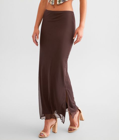 Willow & Root Mesh Maxi Skirt - Women's Skirts in Coffee | Buckle Coffee Fabric, Back To School Clothes, Mesh Maxi Skirt, Womens Maxi Skirts, School Clothes, Woman Back, Clothes Outfits, Mesh Skirt, Women's Skirts