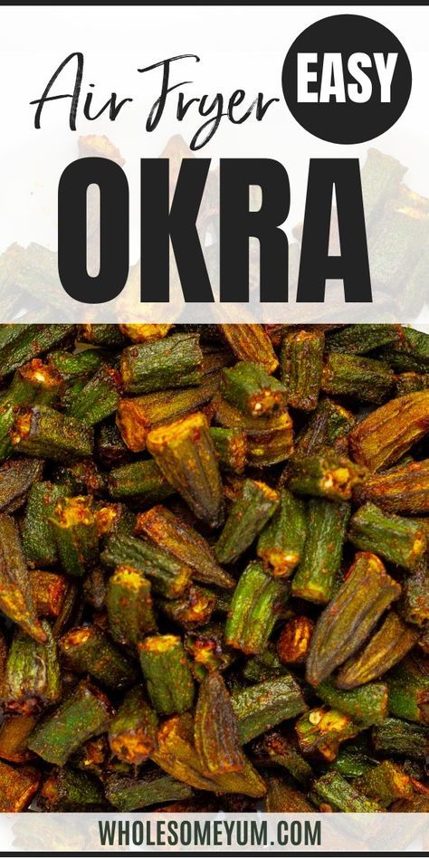 Frozen Okra Recipes, Cooking Okra, Air Fryer Okra, Cook Okra, Keto Veggie Recipes, How To Cook Okra, Okra Recipe, Easy Air Fryer Recipes, Air Fryer Recipes Vegetarian