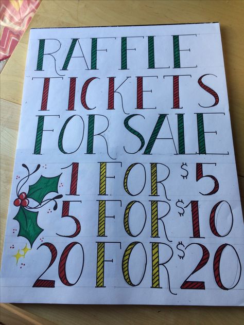 Raffle Ticket Poster Ideas, Things To Raffle Off Fundraising Ideas, Raffle Ticket Sign Ideas, Candy Fundraiser Ideas, Raffle Sign Ideas, Raffle Ticket Box Ideas, Raffle Ideas Fundraiser, Raffle Table Display Ideas, Fundraising Poster Ideas