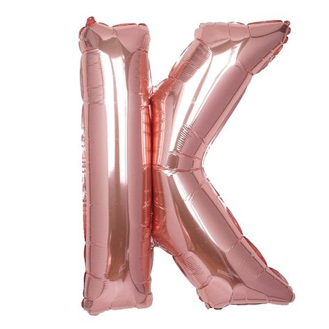 40" Blush Mylar Foil Letter Helium Balloons - K Metallic Rose Gold, Letter K, Letter Balloons, Helium Balloons, Foil, Balloons, Blush, Rose Gold, Gold