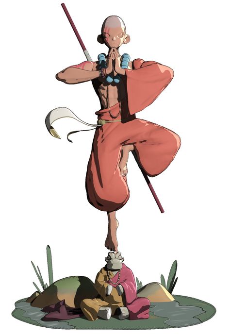 Monk Poses Reference, Shaolin Monk Art, Monk Poses, Monk Meditation Art, Monk Rpg, Monk Drawing, Monk Character Design, Monk Illustration, Warrior Monk