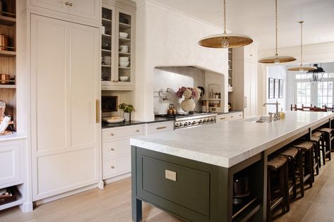 Chris Loves Julia Kitchen, Modern Colonial Kitchen, Subzero Refrigerator, Colonial Kitchen, Kitchen Measurements, Modern Colonial, Chris Loves Julia, Timeless Kitchen, Kitchen Dimensions