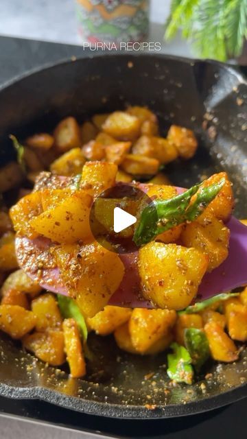 Purna  /Recipe Creator on Instagram: "Aloo masala 😍 Enjoy this aloo masala with roti, paratha, curd rice.. you will love it 🥰   Save the video and try it. Share with your family and friends.  Follow @purna_recipes for more interesting recipes   Ingredients- For dry masala - 1 tsp cumin 1 tsp sauf 1 tsp coriander seeds  1 red chilli 4-5 black pepper  2-3 cloves   Other ingredients- 3-4 boiled potatoes  3-4 tbsp mustard oil  1/2 tsp turmeric powder  1 tsp Kashmiri red chilli powder  8-10 curry leaves Salt to taste   #purna_recipes #instareels #reelitfeelit #aloomasala #potatoroast #masalaaloo #potato #potatorecipes #curdrice" Masala Aloo, Aloo Masala, Kurma Recipe, Curd Rice, Red Chilli Powder, Interesting Recipes, Mustard Oil, Turmeric Powder, Masala Recipe