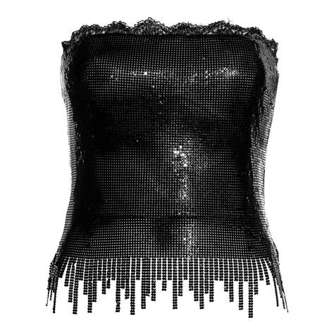 ▪ Gianni Versace black oroton metal chainmail evening corset ▪ 96% Metal, 4% Silk ▪ Lace trim ▪ Fringed hem ▪ Built-in corset ▪ IT 40 - FR 36 - UK 8 - US 4 ▪ Fall-Winter 1999 Embellished Bodysuit, Versace Top, Silk Bodysuit, Catty Noir, Versace Fashion, Versace Couture, Versace Brand, Strapless Corset, I'm With The Band