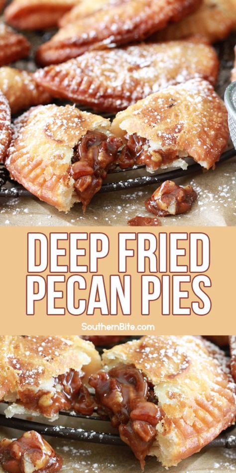 Fried Pecan Pies, Fried Pies Recipe, Fried Hand Pies, Fried Desserts, Pies Dessert, Fair Recipes, Sunday Dessert, Deep Fried Recipes, Thanksgiving Meals