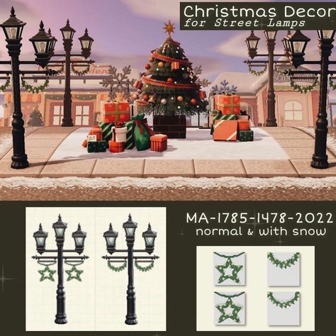 Acnh Christmas Inspiration, Acnh Christmas Ideas, Animal Crossing Christmas Ideas, Acnh Themes, Christmas Acnh, Acnh Landscaping, Animal Crossing Christmas, Winter Acnh, Acnh Christmas Code