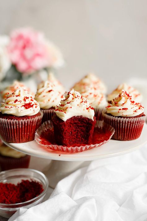 The Best Red Velvet Cupcakes Best Red Velvet Cupcakes, Red Velvet Muffins, The Best Cream Cheese Frosting, Best Cream Cheese Frosting, Red Velvet Cupcakes Recipe, Cupcakes Red Velvet, Red Velvet Flavor, Red Cupcakes, Fun Baking