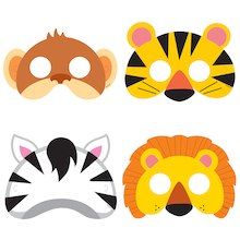 Animal Safari Party Masks, 8ct Baby Shower Photo Booth Props, Jungle Animals Party, Zoo Birthday Party, Jungle Thema, Animal Jungle, Jungle Theme Parties, Jungle Birthday Party, Baby Shower Photo Booth, Jungle Safari Party